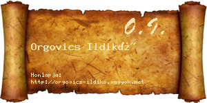 Orgovics Ildikó névjegykártya